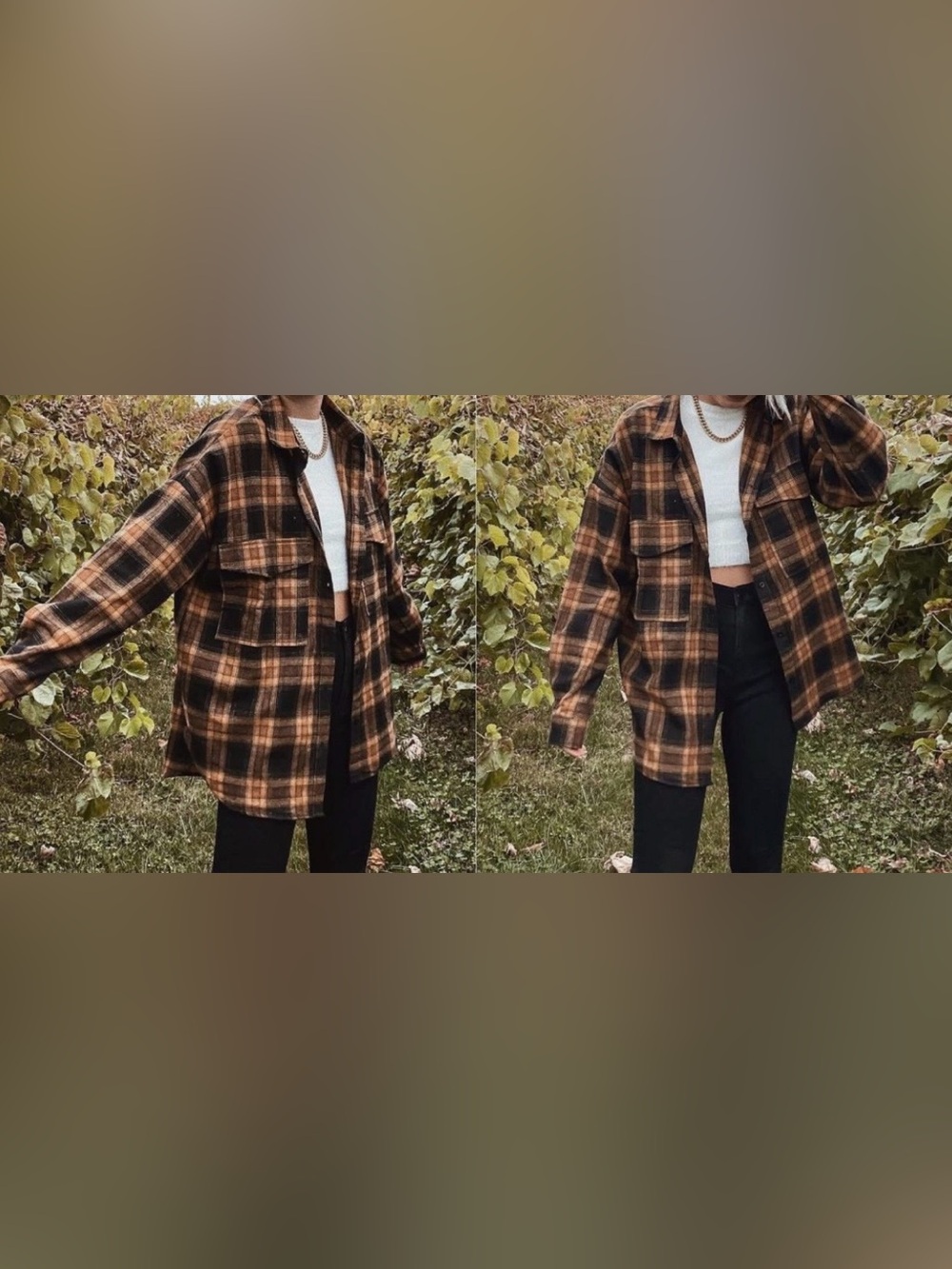 Vici Brown and Black Plaid Oversized Shacket never used/no tags 🏷️